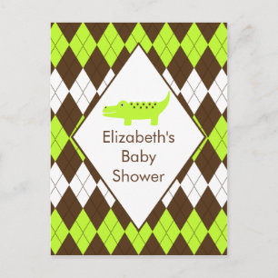 Cartão formal bonito do chá de fraldas RSVP do