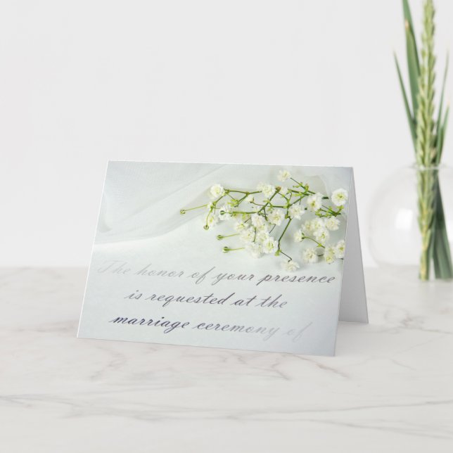 Cartão formal wedding invitation with baby's breath (Frente)