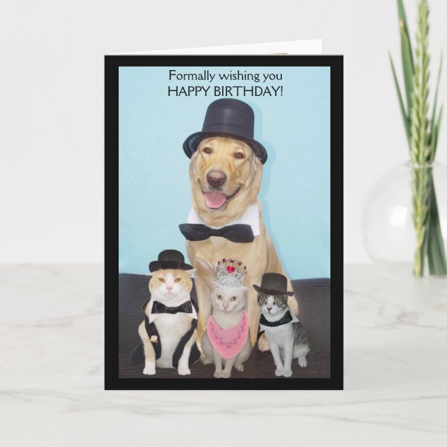 Cartão Formally Wishing You Happy Birthday (Frente)