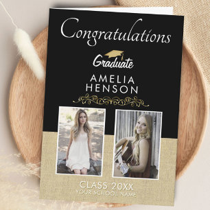 Cartão Formando 2 da Formatação Fotográfica Rustic Dourad