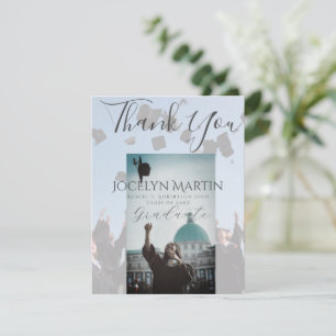 Cartão Formando de borda de perda do Boné de fotos Obriga