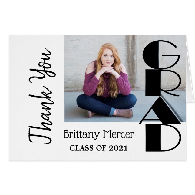 Cartão Formando DIY Photo - Obrigado (Frente horizontal)