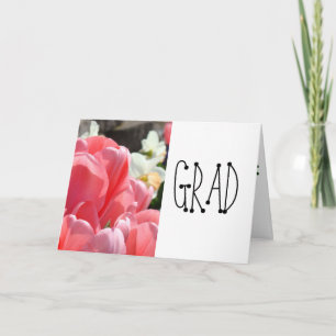 Cartão FORMANDO placas de saudação Parabéns Tulipas Rosa