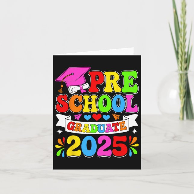 Cartão Formando pré-k Formando pré-escolar 2025 Gradu pré (Frente)