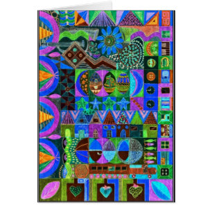 Cartão Formas em cores corajosas