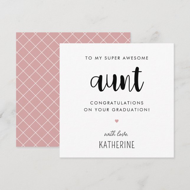 Cartão Formatação Personalizada de Tia Moderna e Bonita (Frente/Verso)