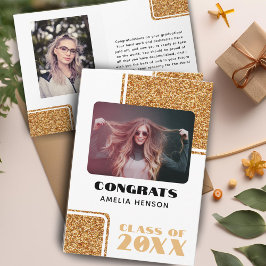 Cartão Formatura 2024 Parabéns Graduado Brilho Dourado 2 