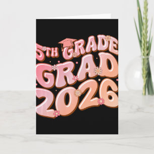 Cartão Formatura 5ª Série 2026 Graduação Groovy Rosa Prem