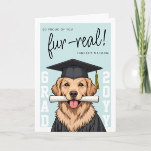Cartão Formatura Cachorro Golden Retriever Fofo Foto Pers