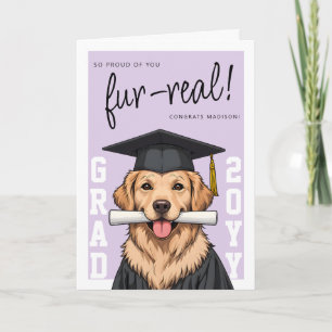 Cartão Formatura Cachorro Golden Retriever Fofo Foto Pers