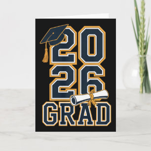 Cartão Formatura da Turma de 2026 Camisa de Desenho de Gr