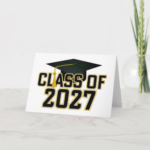 Cartão Formatura da turma de 2027 de Letterman