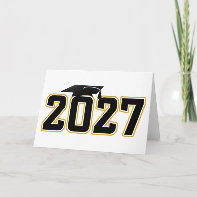 Cartão Formatura da turma de 2027 de Letterman (Frente)