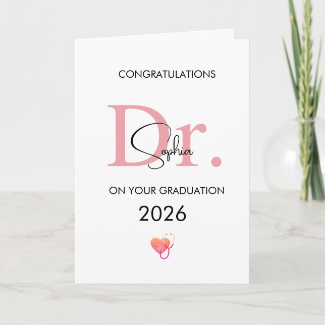Cartão Formatura de Doutor Personalizado Nome Turma 2026 (Frente)