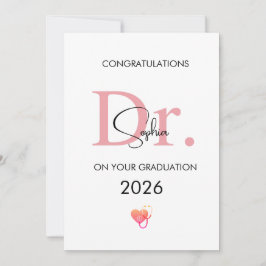 Cartão Formatura de Doutor Personalizado Nome Turma 2026