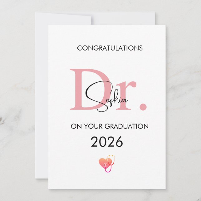 Cartão Formatura de Doutor Personalizado Nome Turma 2026 (Frente)