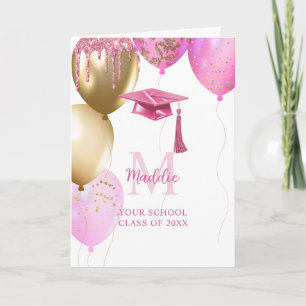 Cartão Formatura Meninas Rosa Personalizada