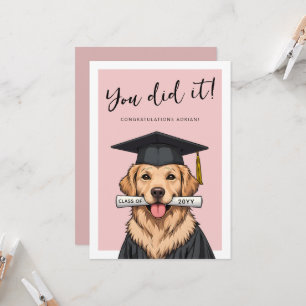 Cartão Formatura Personalizada Cachorro Golden Retriever 