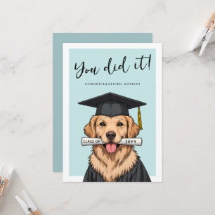 Cartão Formatura Personalizada Cachorro Golden Retriever