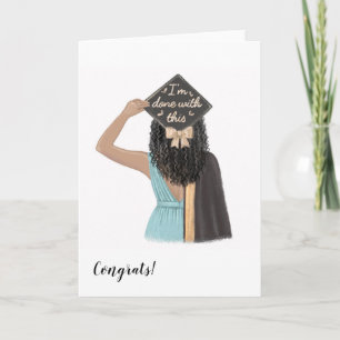 Cartão Formatura Personalizada de Mulher Negra de Estilo