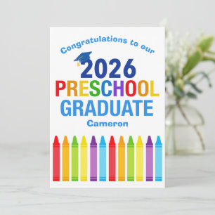 Cartão Formatura Pré-Escolar 2026 Personalizada Fofa