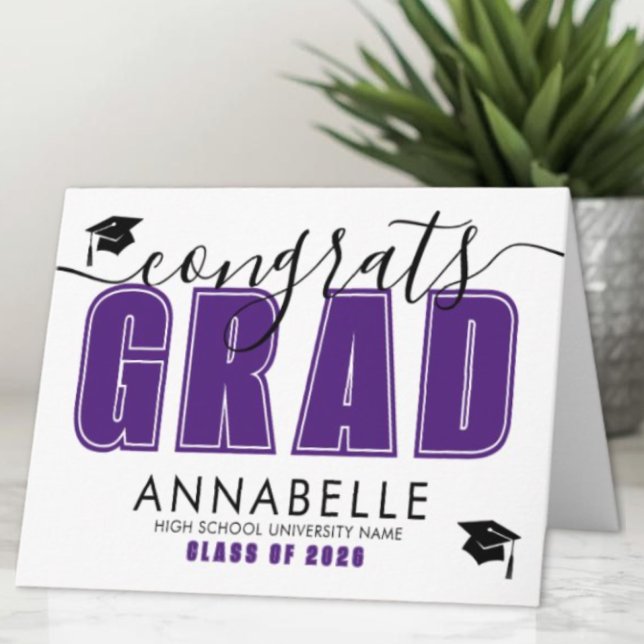 Cartão Formatura Roxa (Purple Graduation Card)