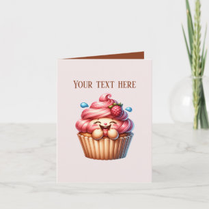 Cartão Fornecedores de cupcakes de padaria fofa personali