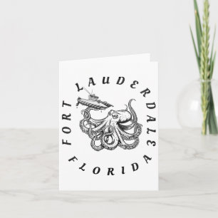 Cartão Fort Lauderdale Florida Octopus Saltwater Deep Sea