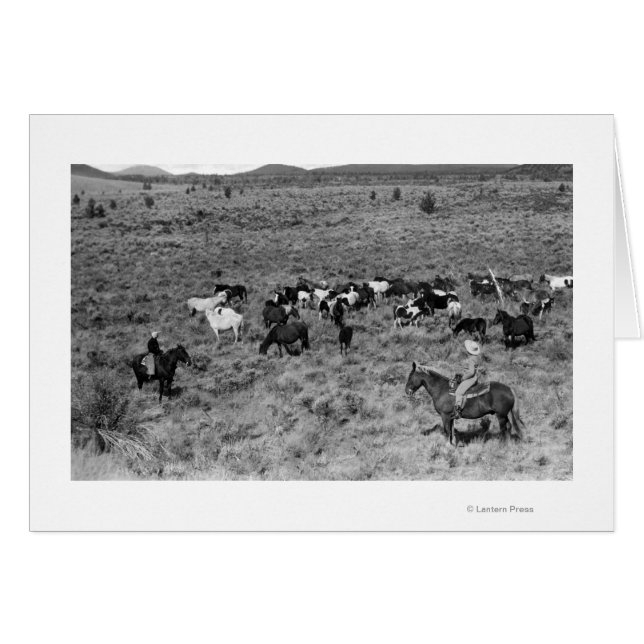 Cartão Fort Rock, Oregon Cowboy no Jardim do Diabo (Frente Horizontal)