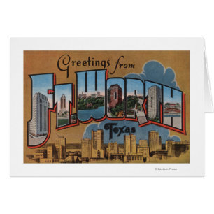Cartão Fort Worth, Texas - grandes cenas da letra