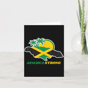 Cartão Forte Jamaica Eu Amo Bandeira Jamaicana Coração Mu