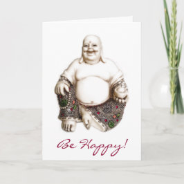 Cartão Fortuna alegre de riso feliz Buddha da boa sorte