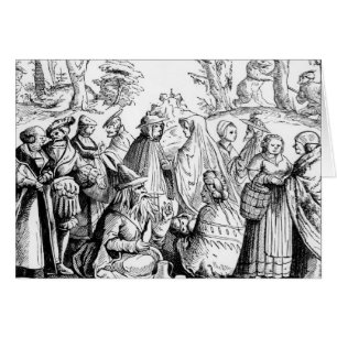 Cartão Fortuna dos ciganos que diz, após um woodcut 'em