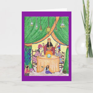Cartão Fortune Teller Crystal Ball Greeting Card