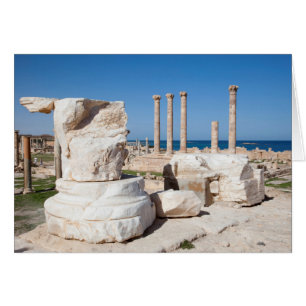 Cartão Fórum Romano e Restos de Estátua, Sabratha, AZ