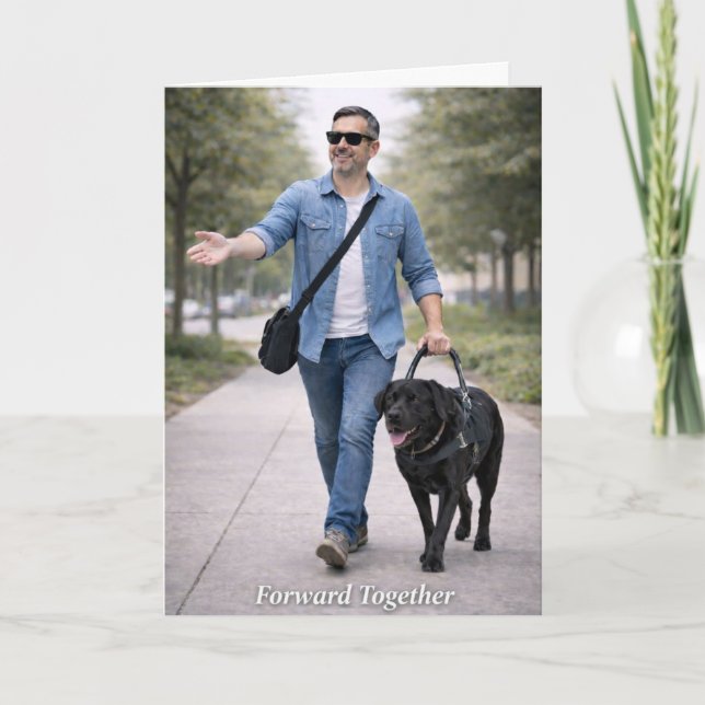 Cartão Forward Together – Black Labrador Guide Dog (Frente)