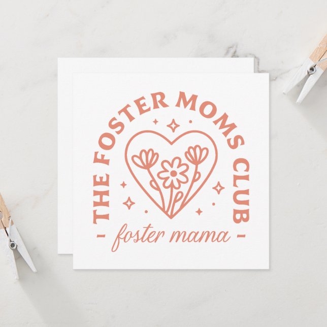 Cartão Foster mãe adotiva mãe dia de as mães bonitinha (Frente/Verso In Situ)