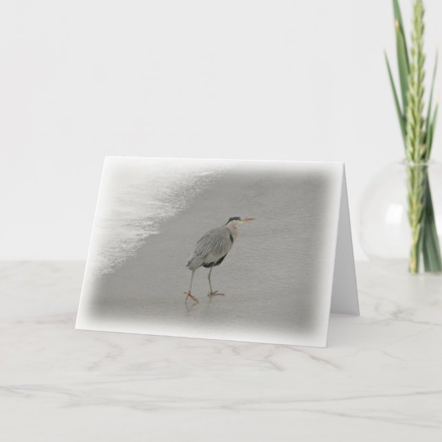 Cartão Foto Bird On Beach (Frente)