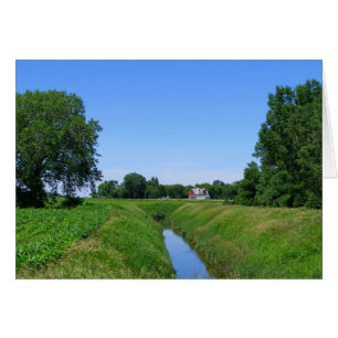 Cartão Foto bonita da vala de irrigação da fazenda de