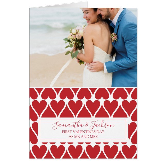 Cartão Foto casada do primeiro Dia de os namorados (Frente)