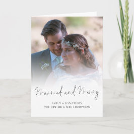 Cartão Foto casada e feliz Natal dobrado