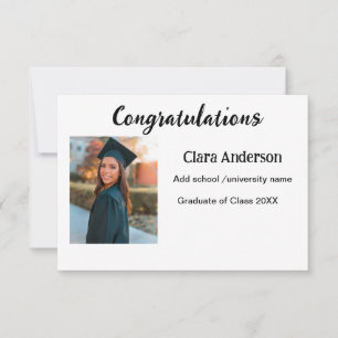 Cartão foto clássica de formatura em preto e branco QR