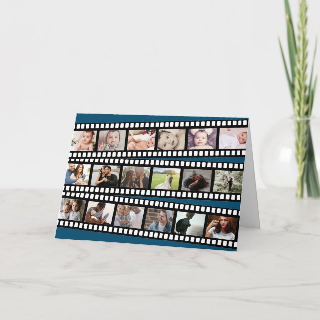 Cartão Foto Collage Film Strip Personalizada DIY Personal (Frente)