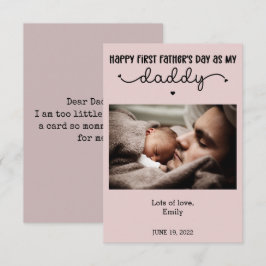 Cartão Foto customizada do primeiro Dia dos Pais minimali