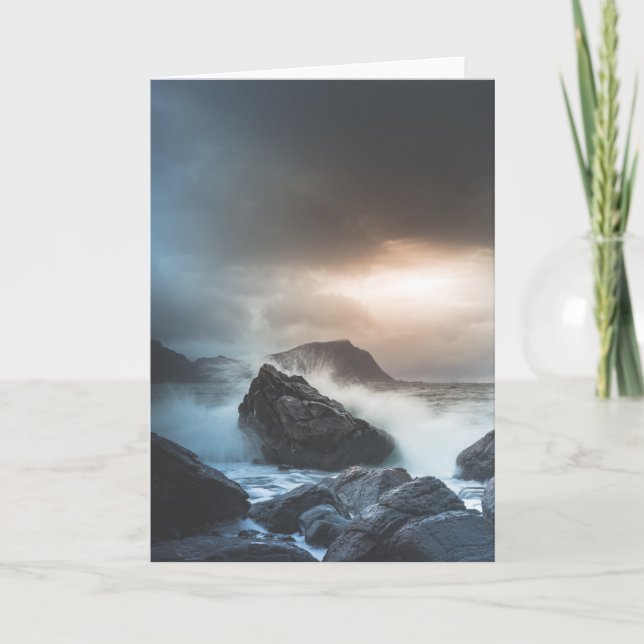 Cartão Foto da costa da Noruega (Frente)