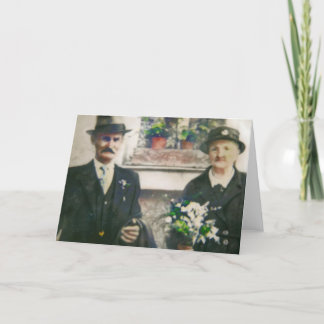 Cartão Foto da Vintage com os avós
