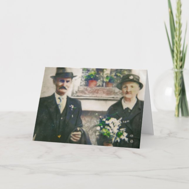 Cartão Foto da Vintage com os avós (Frente)