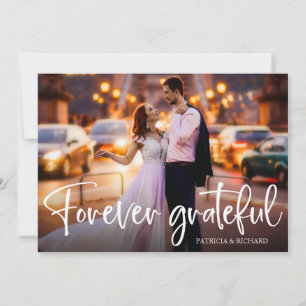 Cartão Foto de Agradecimento de Casamento Fofa para Sempr