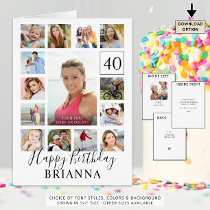 Cartão Foto De Aniversário 15 Qualquer Idade Personalizad