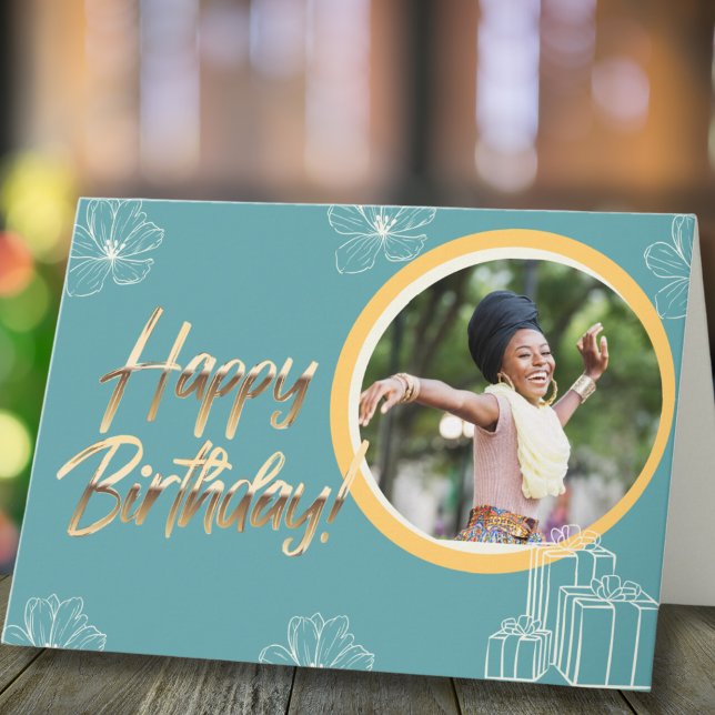 Cartão Foto de aniversário da Chic Bliss (Criador carregado)